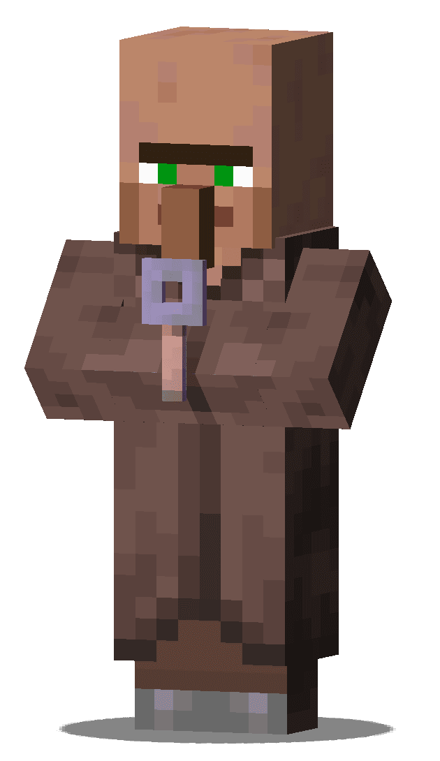 Villager mit Smaragt in der Hand